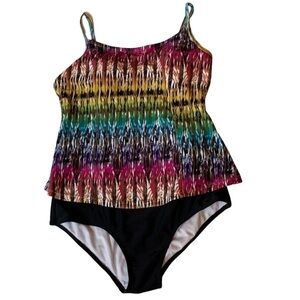 Antiqua faux Tankini one piece swimsuit Size Medium (6-8)